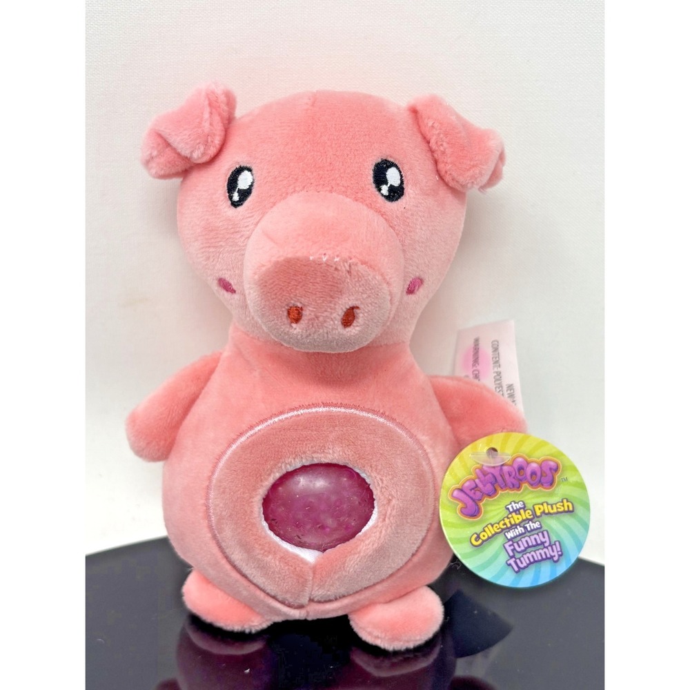 Jellyroos Pink Pig Collectible Plush Funny Tummy Squishy Toy New With Tag